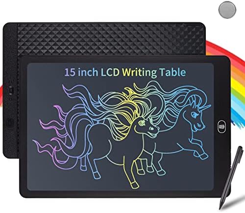 Mamowla LCD Writing Tablet Kids 15 Inch Light Drawing Board Kids Digital Notepad Colorful Digital Ewriter with Lock Function Erasable Electronic Doodle Board for Kids Learning Drawing and Memo,Black