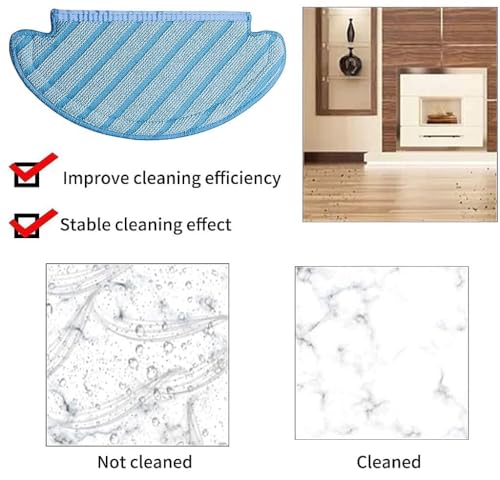 Image of Replacement Accessories Wet Mop Pad Compatible with Ecovacs Deebot N10 OZMO T8 T9 PRO T9 AIVI Robot Vacuum Deebot N10 Replacement Mop Pad (ED N10 WETMOP 3)