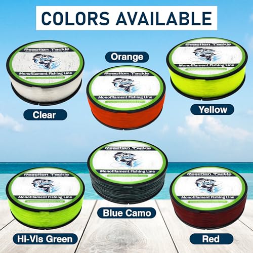 Reaction Tackle Linha de pesca monofilamento - linha de pesca mono de nylon forte e resistente à abr
