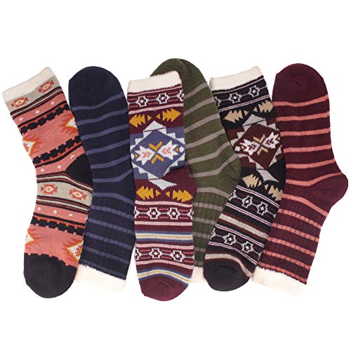 BambooMN Men's Cabin Double Layer Thick Soft Warm Fuzzy Comfy Home Socks, 3 Pairs2