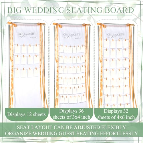 Wedding Seating Chart Board Display 76\"x24\" Linen Fabric Wedding Seating Chart for Reception Welcome Please Find Your Seat Sign Rustic Farmhouse Decor for Garden Ceremony Reception Display Outdoor