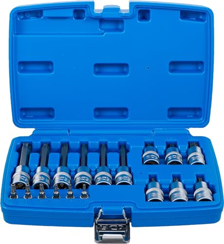 Bgs 5174 | Set Di Inserti Per Inserti | Azionamento Quadrato Interno 6,3 Mm (1/4") / 12,5 Mm (1/2") | Profilo A T (Per Torx) Con Foro | 18 Pezzi