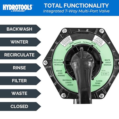 Image of Swimline HYDROTOOLS 24 Inch Sand Filter Combo Set with Stand & Multi Port Valve, 300 Pound Sand Capacity