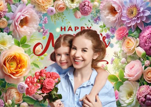Fondo fotográfico Día de la Madre 7x5ft con flores miniatura 2