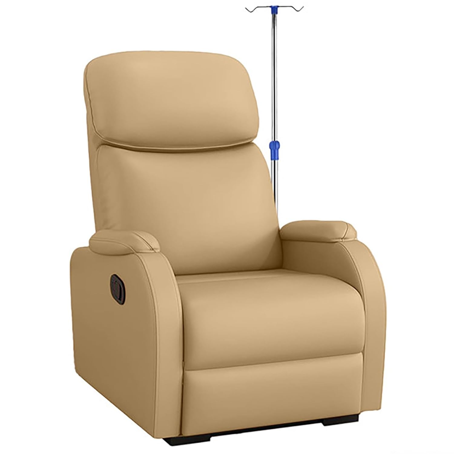 Waiting Room Chairs, Infusion Waiting Chair with IV Pole Stand, Fully Reclining Phlebotomy Chair, Medical Chair, Multifunctional Reception Chairs(Off White)