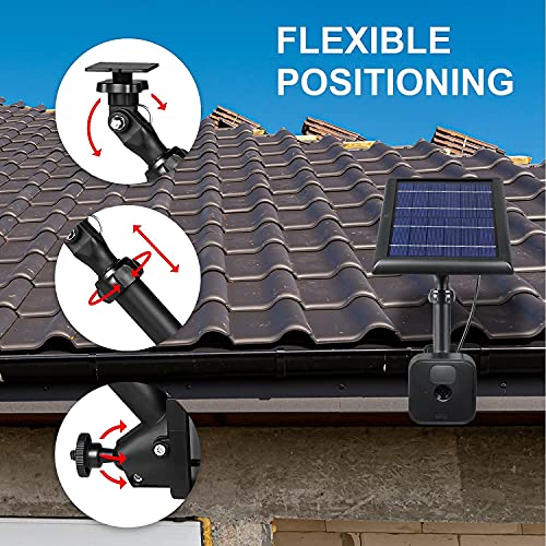 Wasserstein 2-In-1 Universal Gutter Mount Compatible With Wyze, Blink, Ring, Arlo, Eufy Camera - Mount Your Security Cam And Solar Panel - Solar Panel And Cam Not Included (Black) #TOP4