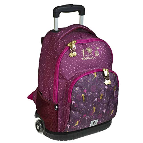 Mochila Escolar Ruedas Magical Busquets Granate