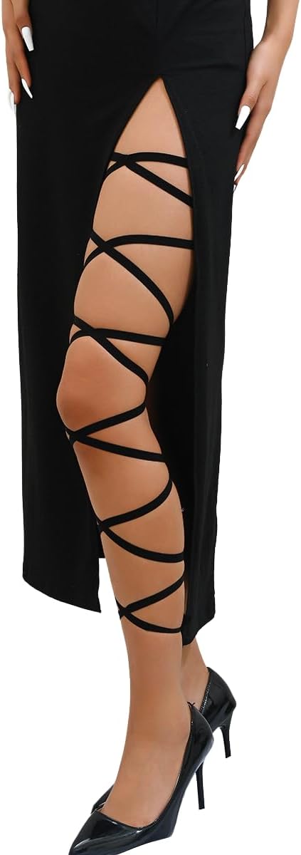 Hey Song Leg Wrap for Women Elastic Garter Rave Dancing Music Festivals Costume for Women Non-Slip Strap Concert Accessories