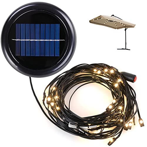 Yescom 40 LED Solar String Light Warm White Fit for 9 ft 8 Ribs Outdoor Patio Offset Aluminum Umbrella with Clips