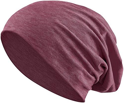 Balinco Jersey-Baumwolle Beanie für Herren & Damen – Unisex Weiche Stretch-Strickmütze, Leichte Ganzjahres Kopfbedeckung, Bequeme Alltags-Outdoor-Mütze, Pflegeleicht, Einheitsgröße (Heather WineRed)