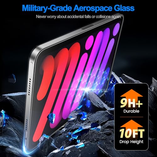Image of EZ-GLAZ-2 Pack Paper-feel Glass Screen Protector for iPad Mini 8.3 Inch [Mini 7 A17 Pro 7th Gen 2024 & Mini 6th Gen 2021] - Apple Pencil Compatible, 9H+ Tempered Glass, Matte Film, Anti-Scratch, Bubble Free, with Installation Box