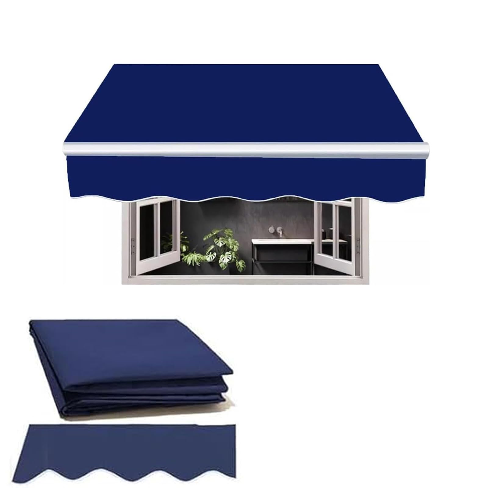 Toldo impermeable para parasoles de patio y cenas frescas en el jardín