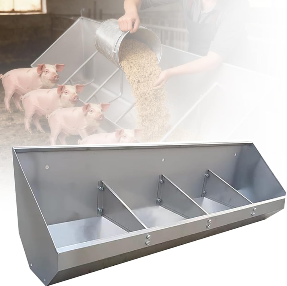 Heu und Getreidefutterstation aus Edelstahl, große Kapazität, Schweinekranke mit 2-8 Löchern für Mastschweine, getrenntes Zaundesign für Bauernhöfe und Schweinchen