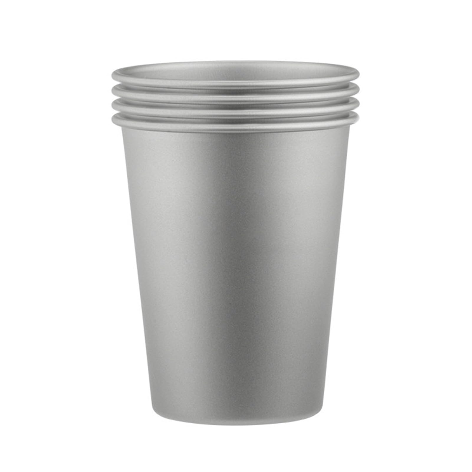 Generic Kubek Kempingowy Czysty Tytan Kubek Obozowy 320 Ml Lekki do Picia 8,4 X 8,4 X 10,2 Cm do Soku Whisky i Zimnych Napojów Podróże na Zewnątrz Z Plecakiem Piesze Wycieczki (4PCS)
