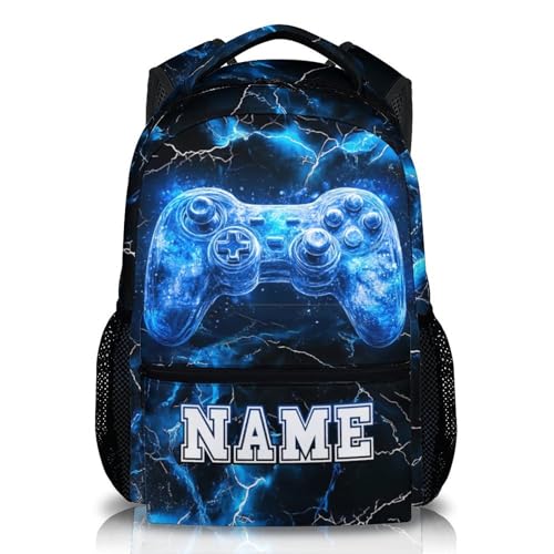 GiftRomance Gaming Schulrucksack für Jungen mit Namen – Personalisierter...