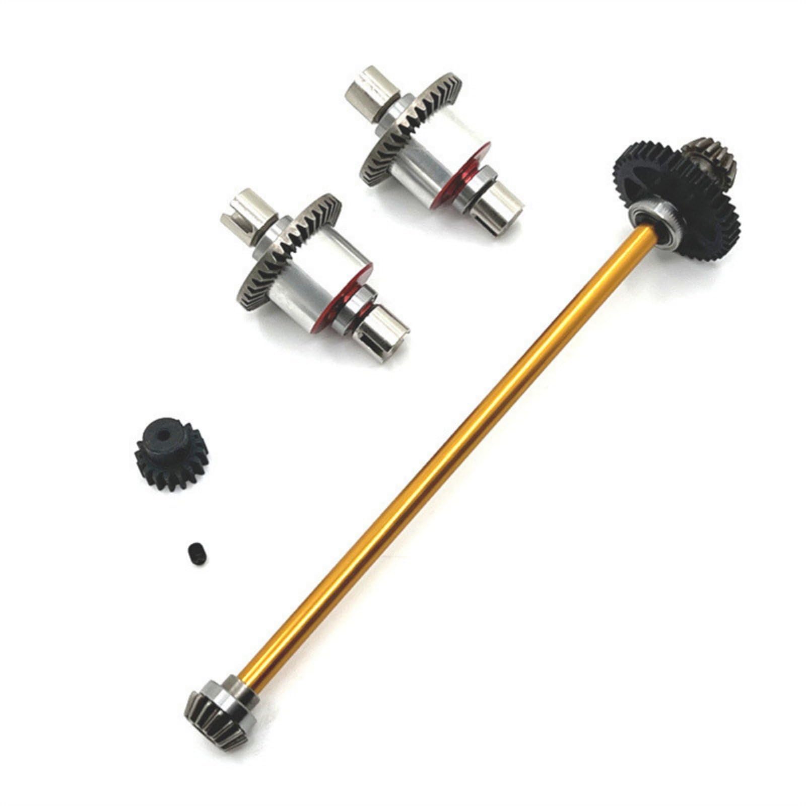 Children Remote Vehicle Conjunto Transmisión RC Coche Diferencial Engranajes Eje Rodamientos Metal Precisión Potencia Continua Respuesta Adecuado para, Dorado