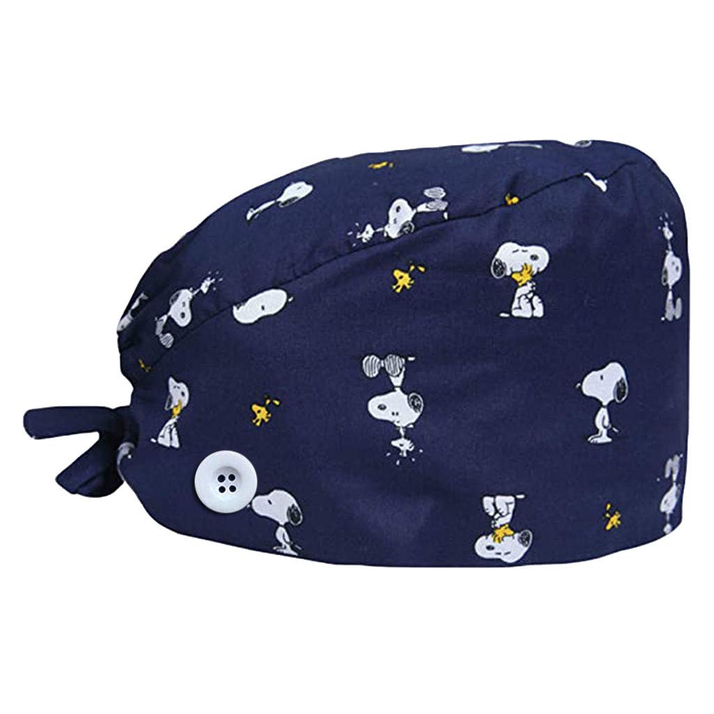 Berretto Chirurgico Donna Cappuccio Chirurgico con Fascia Regolabile per Fodera Medico Cuffietta Cuffia Infermiera Bandana Stampati Infermiere Berretto per Uomo e Donna