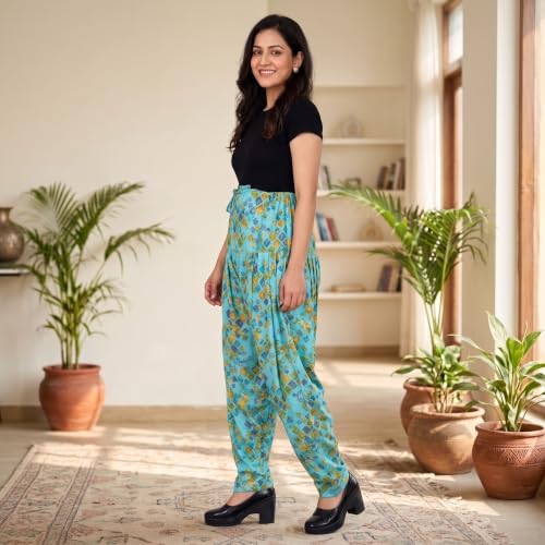 Image of FASHION GALLERY Women's Rayon Relaxed Fit Patiala Salwar with Full Length Drawstring Closure Type and Flexible Waist|Patiala Pant for Woman