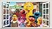 Chicbanners Sesame Street 3D V001 - Adesivo da parete con finestra magica, formato 1000 mm di larghezza x 600 mm di profondità (grande)