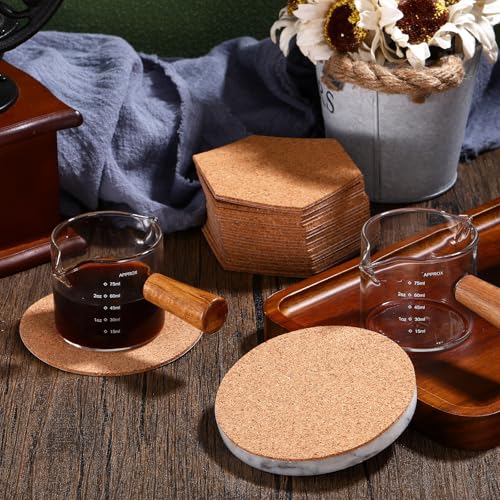 6 vasos medidores espresso con mango de madera 2.5 oz miniatura 7