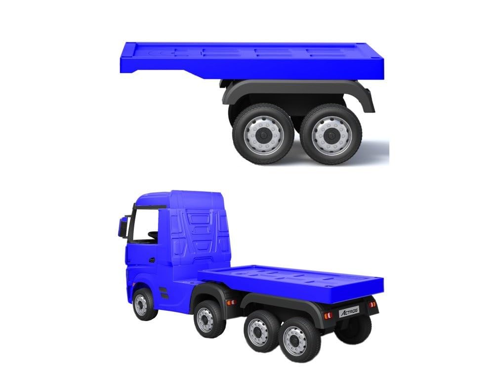 Rimorchio blu per camion elettrico Scania o Mercedes ACTRI 4X4 da 12 V per bambini (Viene spedito solo il rimorchio)