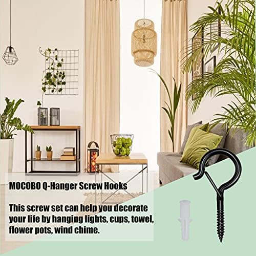 20pcs Q-Hanger Hooks, Screw Hooks with Safety Buckle Ceiling Hooks for Hanging Plants, Christmas Decor, Cups, Wood, String Lights, Wall Outdoor