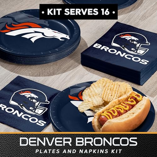 Trendware Denver Broncos Paper Plate and Napkin Party Kit, Serves 16 - Image 4