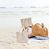 NiCoLa Women Tote Bag White Handbag, Beach Tote Bag with Hollow Out Design for Beach Hiking Holiday Travel Outdoor Picnic Daily Use #5