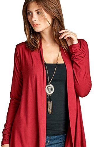 Image of Women Casual Open Front Long Sleeve Lightweight Softest Viscose Made from Bamboo Cardigan
