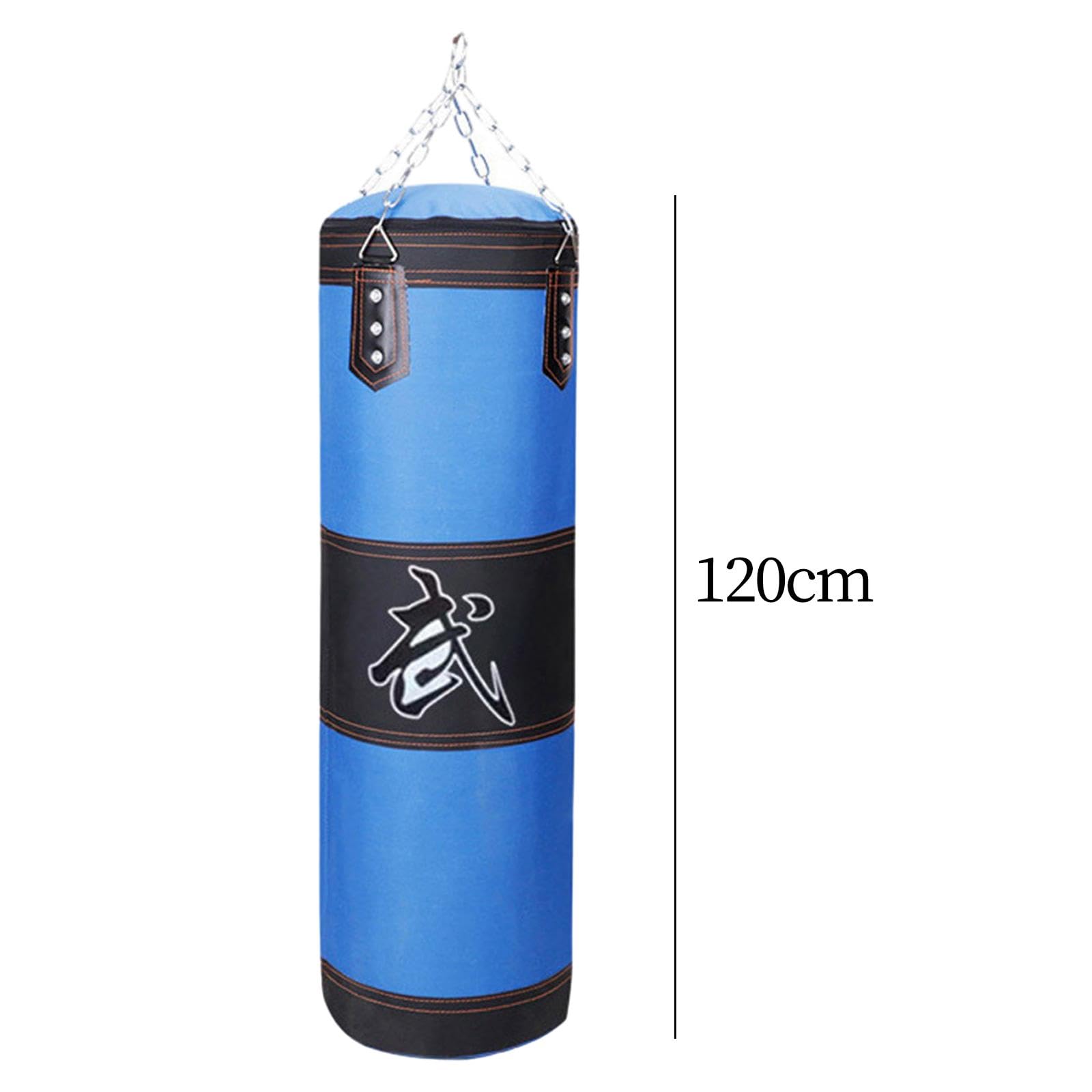 Sacco Boxe Sacco Vuoto Appeso Protezioni for Caviglie Mani Polsi di Sabbia da Boxe in PU Sacco da Box(Green 120cm)