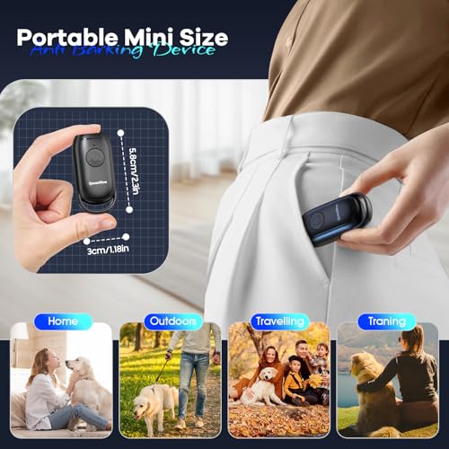 Bubbacare Anti Bell Gerät Hunde, Tragbarer Antibell Ultraschall Gerät, Leistungsstarkes Hunde Bellen Stoppen, Antibell Gerät für Hunde mit LED, Anti Bellen Gerät Drinnen Draußen für Kleine Große Hunde