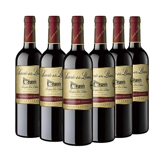 Señorío de los Llanos Crianza - Vino Tinto D.O. Valdepeñas - Caja de 6 Botellas x 750 ml