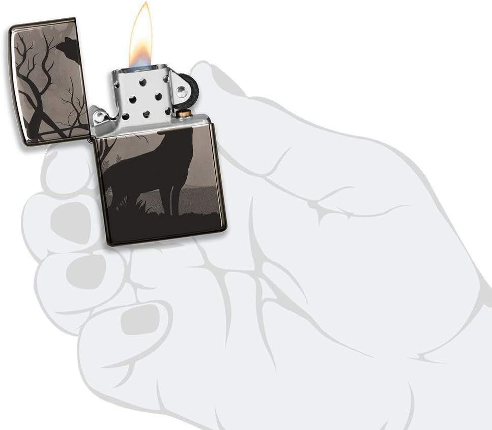 Zippo Howling Wolves 360° Design Black Ice Pocket Lighter