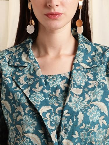 Image of MIRCHI FASHION Pure Cotton Kurta with Shrug Set | 3 Piece Cordset with Jacket & Pant | Ethnic Work Wear & Travel Wear Co-ord Set