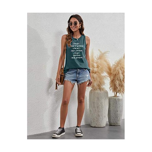 BLANCHES-Women-Friends-They-Dont-Know-Tank-Tops-TV-Show-Shirt-Sleeveless-Tee-Summer-Workout-Tops Plus Size Christmas Shirt Women Gnomes T-Shirt Xmas Buffalo Plaid Splicing Tshirt Holiday Shirts Tops Green