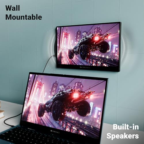 Image of Zebronics 15.6 inch Portable Monitor, FHD 1080p, 60 Adjustable Stand, 16:9 Aspect Ratio, 250Nits, 16.7M Colors, Type-C PD Input, Type-C Input, Mini HDMI, Built-in Speakers, Wall-Mountable (Pixigo A16S)
