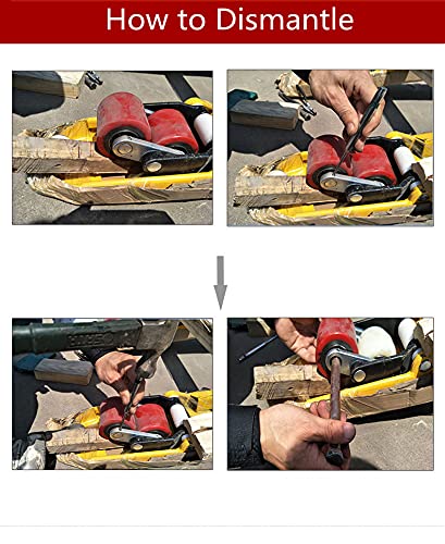 Image of Lyplus Pallet Jack /Truck Load Wheels Set (2 pcs) 3 inch x 3.75 inch with Bearings ID 20mm Poly Tread Red - A Pair (Red)