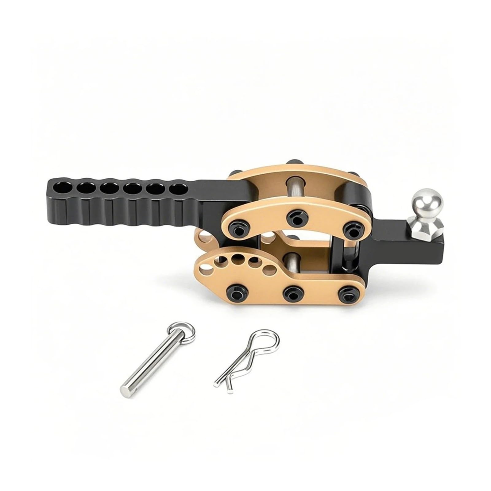 Trailer Hitch Accessories, Metal Adjustable Tow Hook Receiver for 1/10 Crawler TRX4