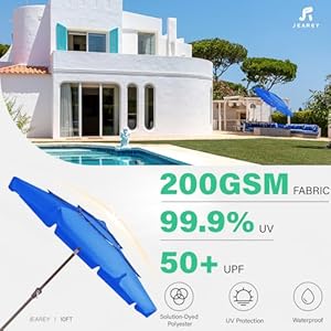 Jearey 3 tiers 10 ft patio umbrellas outdoor large market umbrella with tilt push button crank 8 sturdy ribs uv protection waterproofroyal blue  urban country home decor