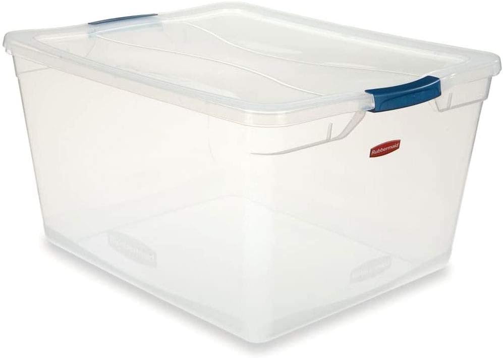 Clever Store Latching Storage Tote Container, Clear, 71-quart (FG3Q3200CLMCB)