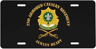 2nd Armored Cavalry Regiment DUI License Plate 6x12 Inches Aluminum Car License Plate Frames Car Auto Tag Metal License Plate Tag