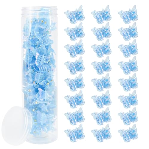 Ahoney 60PCS Mini Butterfly Hair Clips (Blue)
