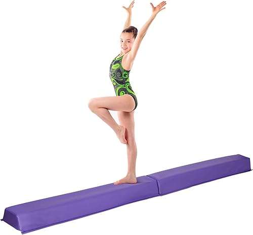 Haz de equilibrio para niños, haz de gimnasia plegable para el hogar, equipo de gimnasia plegable para niños y adultos, base antideslizante cubierta