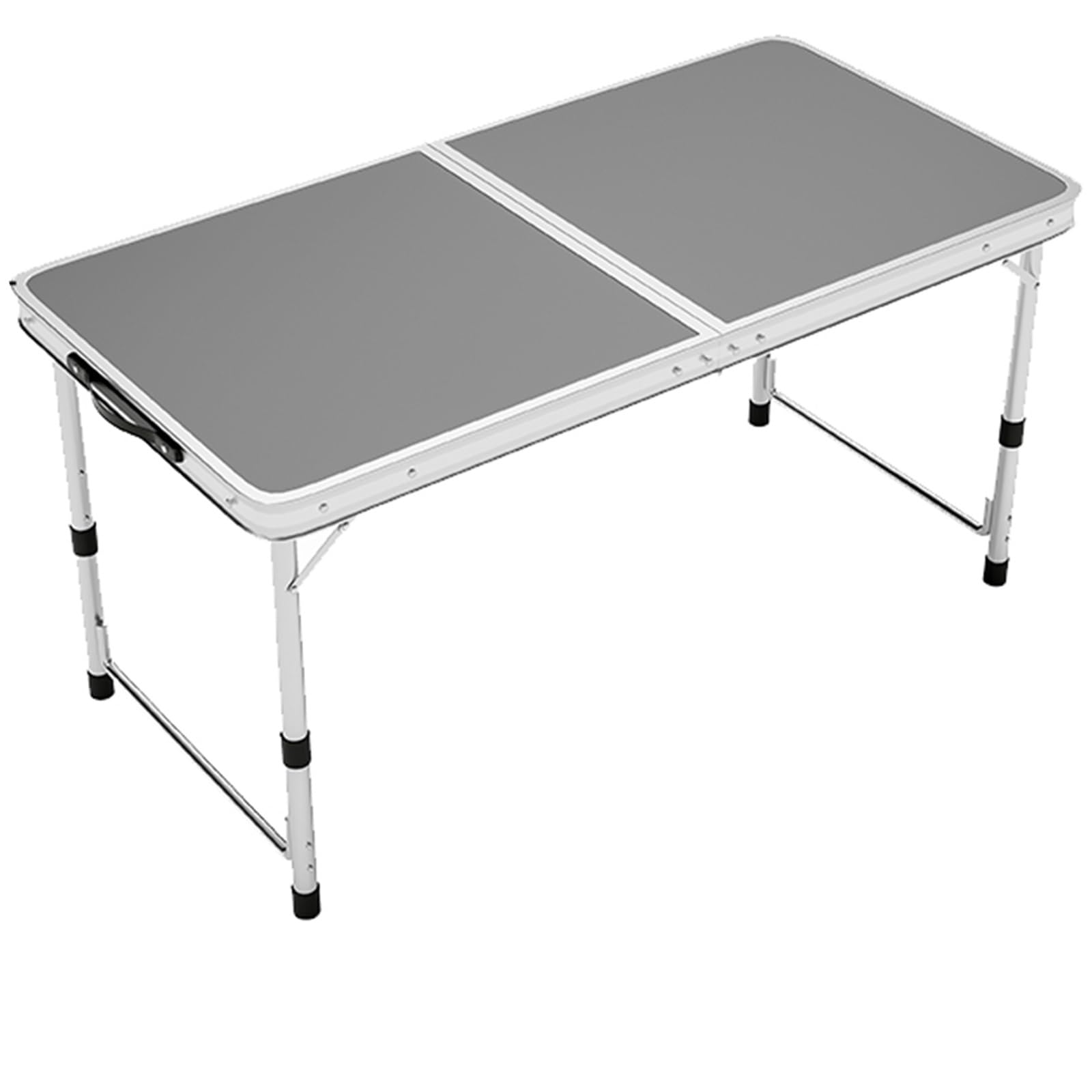 Aluminiowy składany stół o regulowanej wysokości, przenośny stół kempingowy z uchwytem, do wewnątrz, stół cateringowy, na imprezę, piknik, ślub, 150 x 60 cm, szary