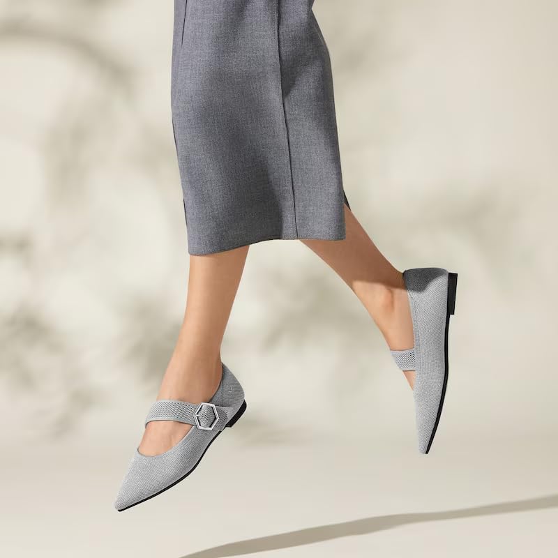 VIVAIA Maria Women's Pointed Toe Mary Jane Flats Washable Ballet Flat Shoe Comfortable Adjustable Strap Dress Flats - Image 2