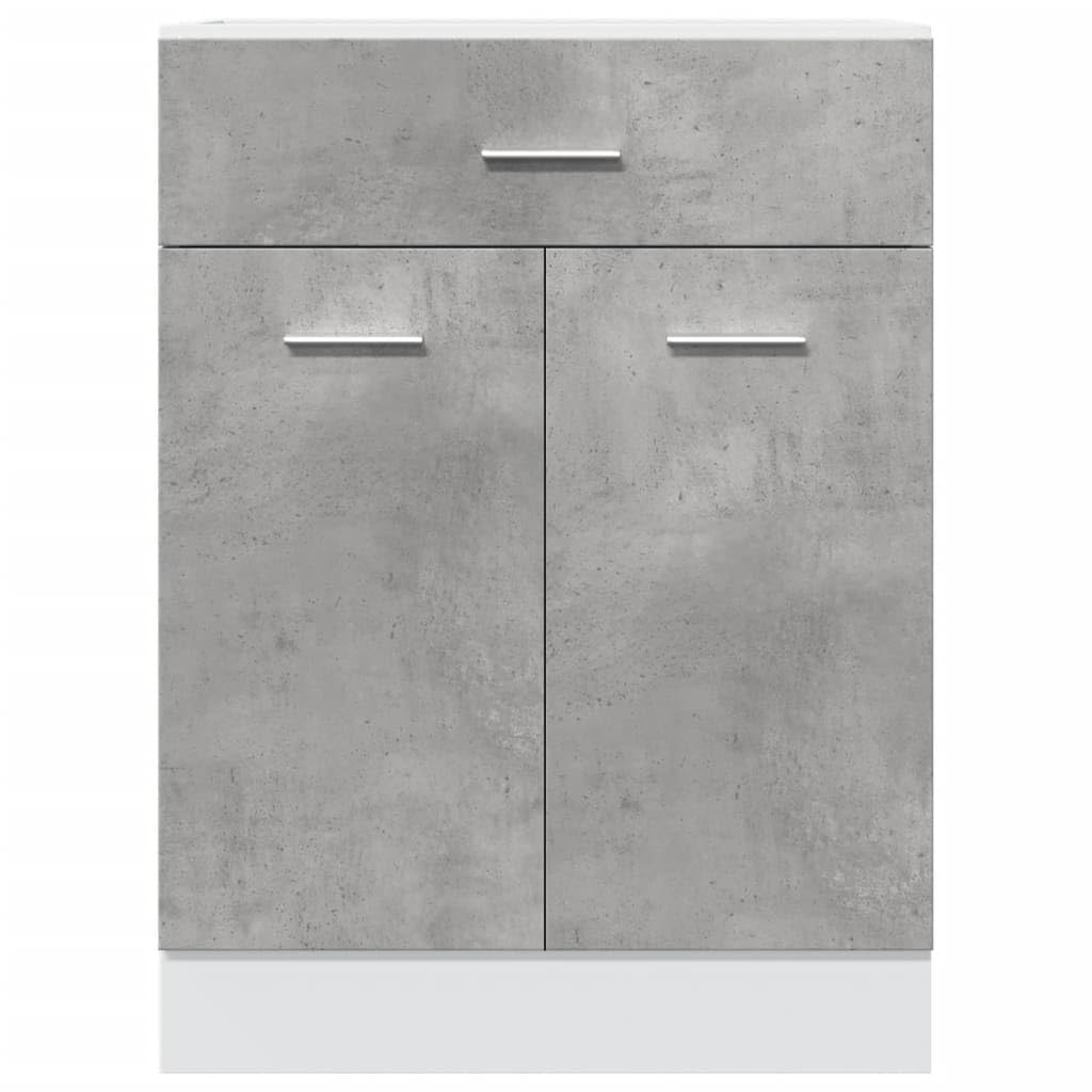 Generico Armadio Inferiore Cassetto “Lyon” Grigio Cemento 60x46x81,5,Pensili da Cucina