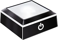 EUSTUMA Non-Slip Square LED Light Base for Glass Crystal Spheres - Multi-Color Touch Modes, USB/Battery Powered Display Stand