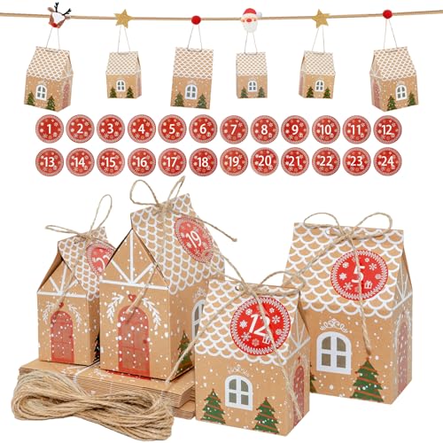 NVGVUP DIY Adventskalender zum Befüllen: 24 Häuser mit...