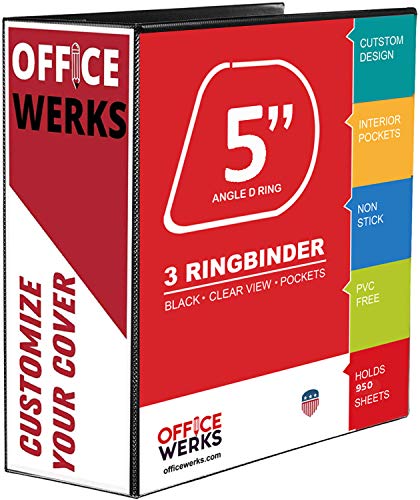 3 Ring Binders, 5' Capacity D-Rings, 8.5' x 11' Presentation...