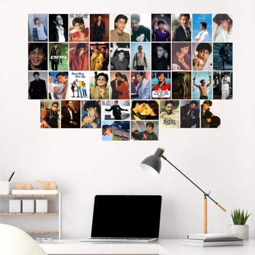 Image of Auraposter Shah Rukh Khan Mini Posters Set of 40 (15x10 cm) | King SRK's Film Posters for Wall, Bedroom, Living Room | Bollywood Actor | Double Tape Included